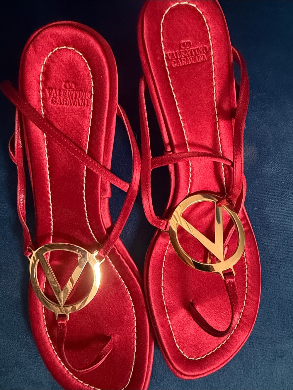 Valentino Garavani Red Logo-Embellished Women's Sandals